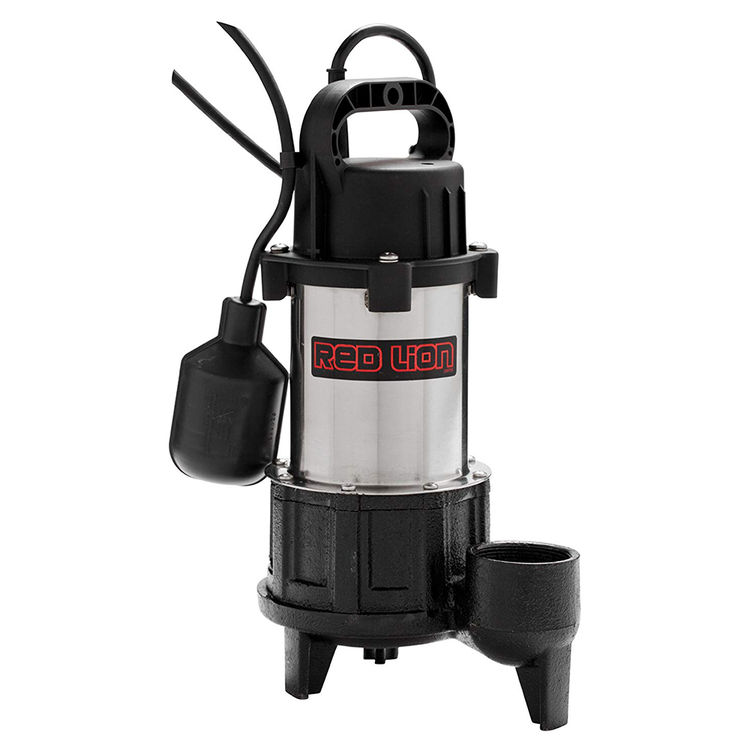 Red Lion Premium Submersible Sump Pump with 20' Cord, 1 HP, 115V, 8 A, Tethered Float Switch, 2" FNPT, Stainless Steel - RL-SS100T (14942782)