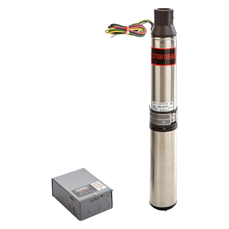Red Lion RL-Series 4" Submersible Well Pump, 1 HP, 3-Wire, 230V, 10.4A, 22 GPM, Thermoplastic Discharge - RL22G10-3W2V (14942409)