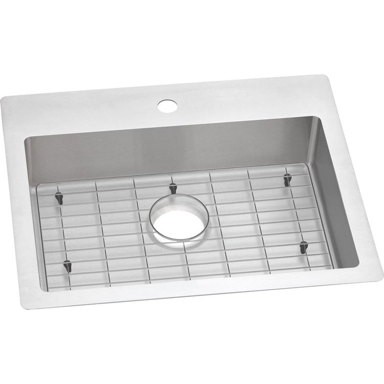 Elkay ECTSRAD25226TBG1 Crosstown Single Bowl Dual Mount ADA Sink Kit, Stainless Steel, 25" x 22" x 6" - Polished Satin