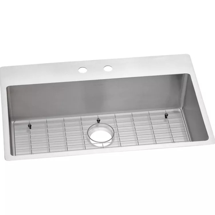 Elkay Crosstown Stainless Steel 33" x 22" x 9", Single Bowl Dual Mount Sink Kit - ECTSRS33229TBG2