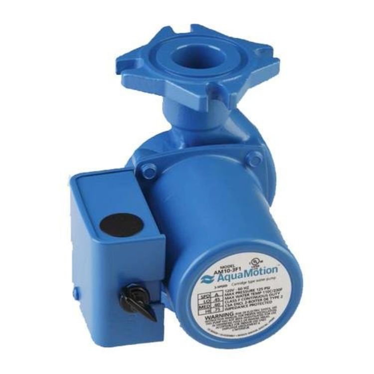 Aquamotion 3-Speed Circulator Pump, 31 GPM, 120V, 12' Max Head, Cast Iron, 4-Bolt Flange - AM10-3F1