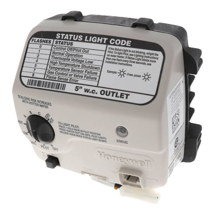 Honeywell Trade Water Heater Control, 1" Insulation Tank, 5" WC Setting - WT8840B1000