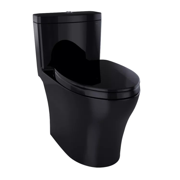 TOTO Aquia IV One-Piece Elongated Dual Flush 1.28 and 0.8 GPF Universal Height, WASHLET+ Ready Toilet, Ebony - MS646124CEMF#51