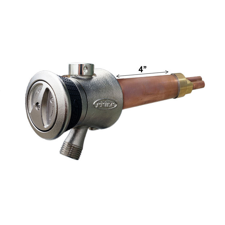 Prier Truetemp 4" Single Handle Hot & Cold Hydrant - Satin Nickel, Copper - P-118L04