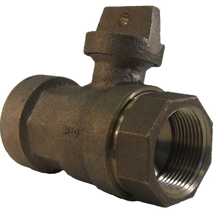 AY McDonald 1-1/4" Ball Valve Curb Stop, FIP x FIP