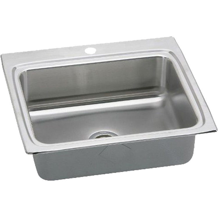 Elkay PSRQ25221 Gourmet (Pacemaker) 25" x 22" Single Bowl Drop-In Sink w/ Quick-clip, 1 Hole, Stainless