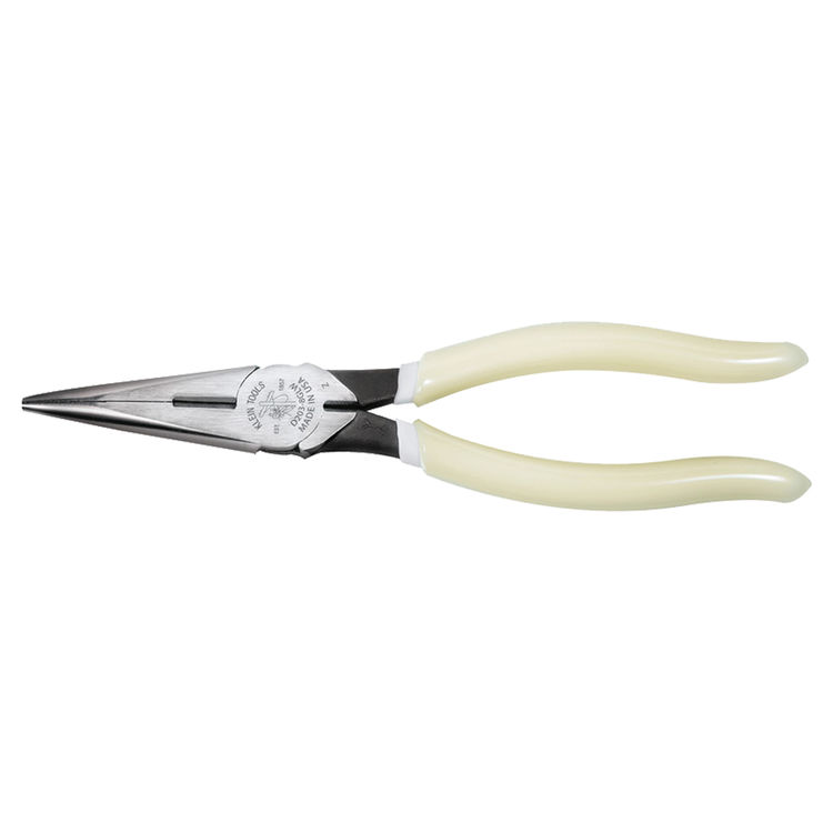 KLEIN D203-8-GLW HI-VIZ LONG-NOSE SIDE CUTTERS