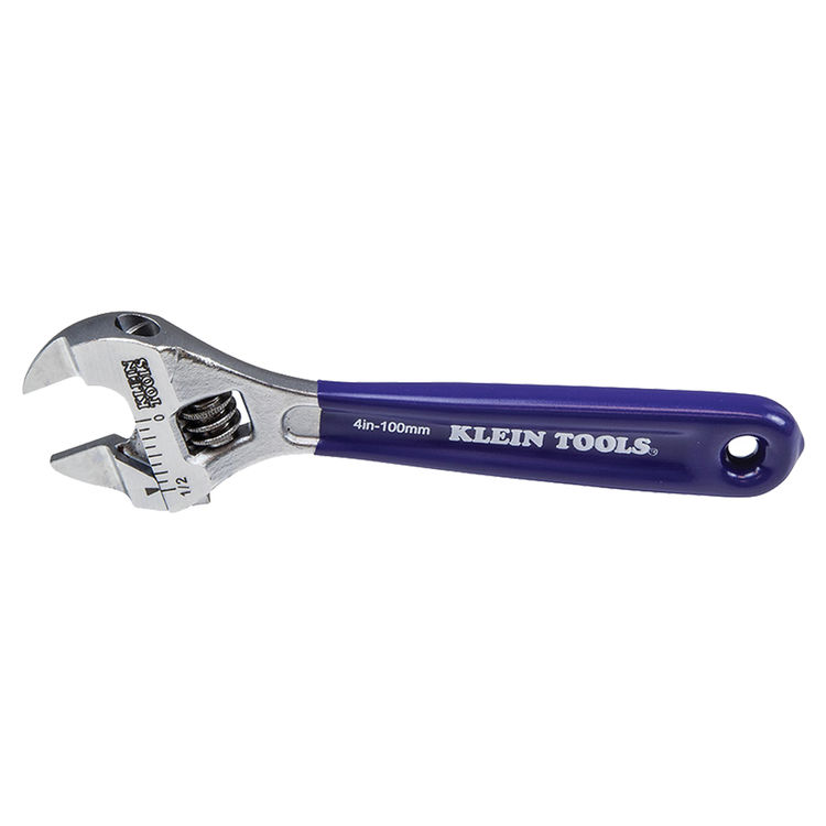 KLEIN D86932 SLIM-JAW ADJUSTABLE WRENCH, 4"