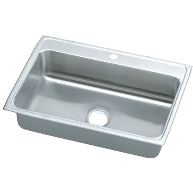 Elkay LRQ31221 Lustertone Classic 31" x 22" x 7-5/8" Single Bowl Drop-In Sink w/ Quick-clip, 1 Hole, Stainless