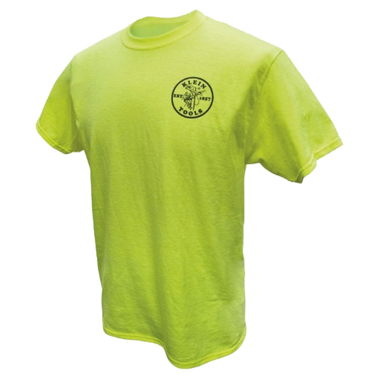 KLEIN MBA00040-3 GREEN HIVIZ SAFETY T-SHIRT, XL