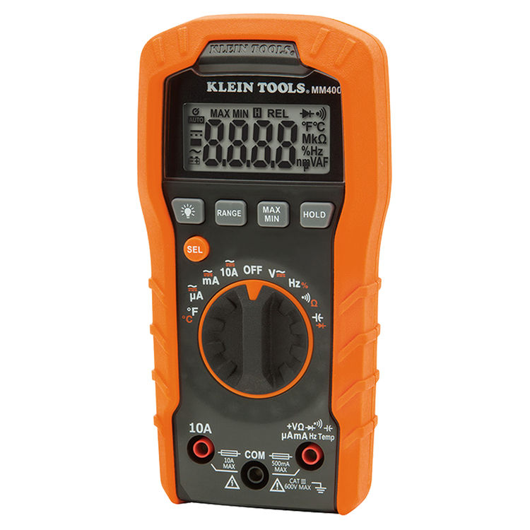 KLEIN MM400 DIGITAL MULTIMETER, AUTO-RANGING, 600V