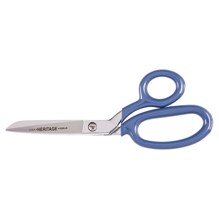 KLEIN 206LR-P BENT TRIMMER W/LARGE BOTTOM RING, BLUE COATING, 7"