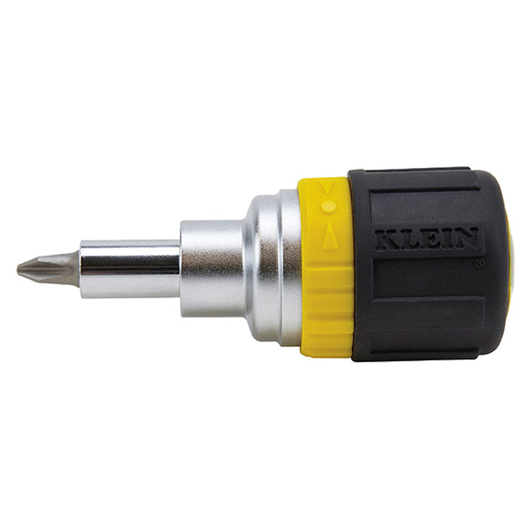 KLEIN 32593 6-IN-1 RATCHETING STUBBY SCREWDRIVER