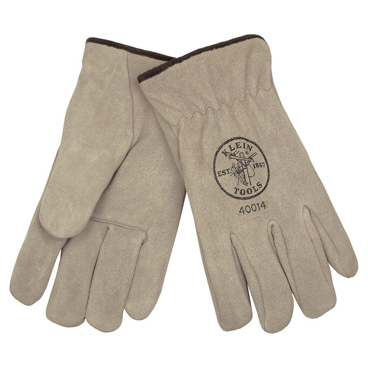 KLEIN 40015 SUEDE COWHIDE DRIVERS GLOVES LINED, XL