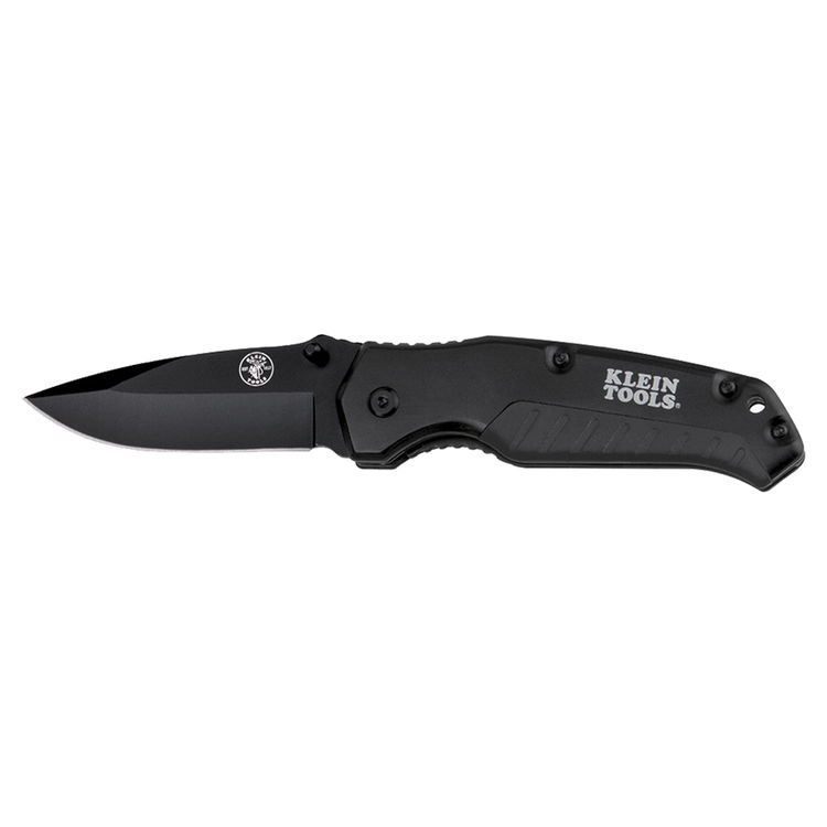 KLEIN 44220 POCKET KNIFE BLACK DROP-POINT BLADE