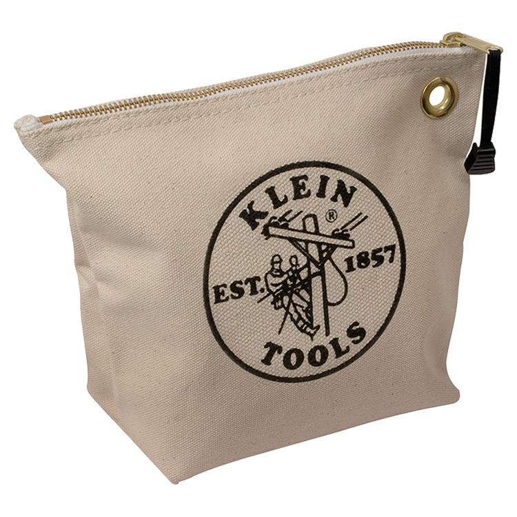 KLEIN 5539NAT CANVAS ZIPPER BAG- CONSUMABLES, NATURAL