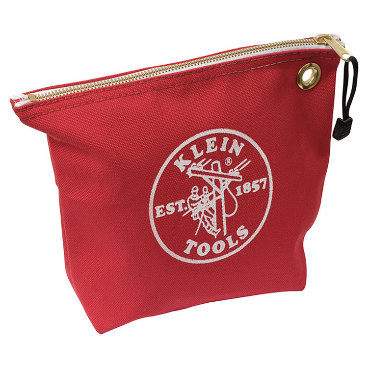 KLEIN 5539RED CANVAS ZIPPER BAG- CONSUMABLES, RED
