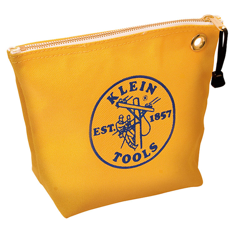 KLEIN 5539YEL CANVAS ZIPPER BAG- CONSUMABLES, YELLOW