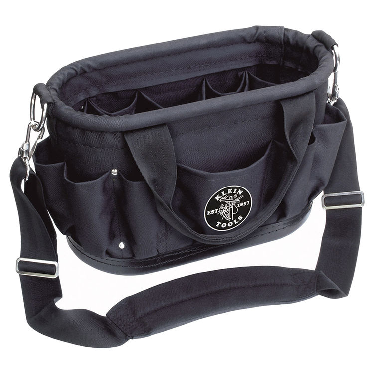 KLEIN 58888 12 POCKET TOOL TOTE WITH SHOULDER STRAP