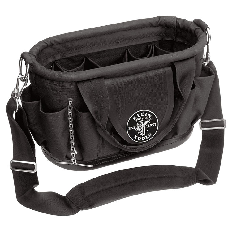 KLEIN 58890 17 POCKET TOOL TOTE WITH SHOULDER STRAP