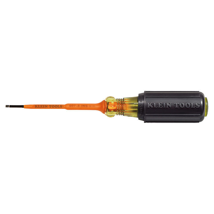 KLEIN 607-3-INS INSULATED 3/32" SLOTTED - 3" SCREWDRIVER