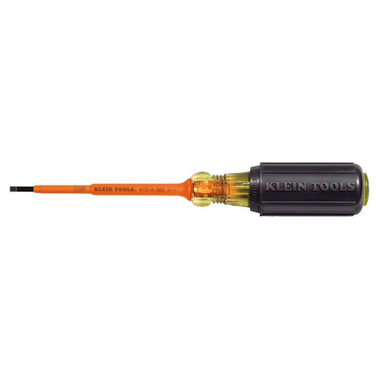 KLEIN 612-4-INS INSULATED 1/8" SLOTTED - 4" SCREWDRIVER