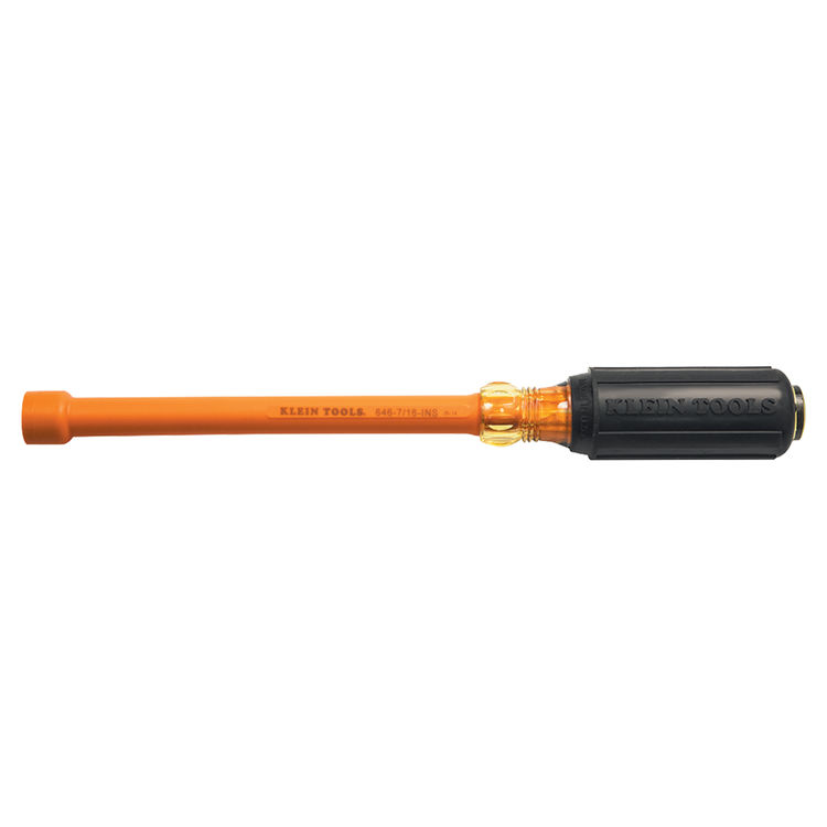 KLEIN 646-7/16-INS INSULATED 7/16" NUT DRIVER HOLLOW SHAFT