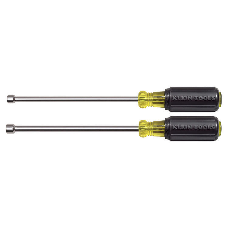 KLEIN 646M NUT DRIVER SET 6" SHAFTS, MAGNETIC 2 PC