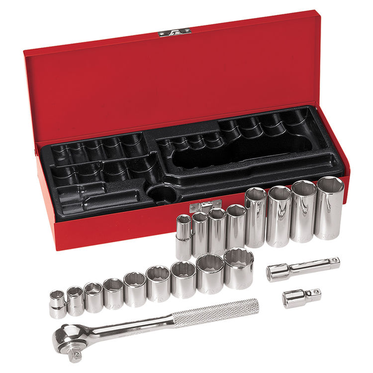 KLEIN 65508 3/8" DRIVE SOCKET WRENCH SET, 20 PC
