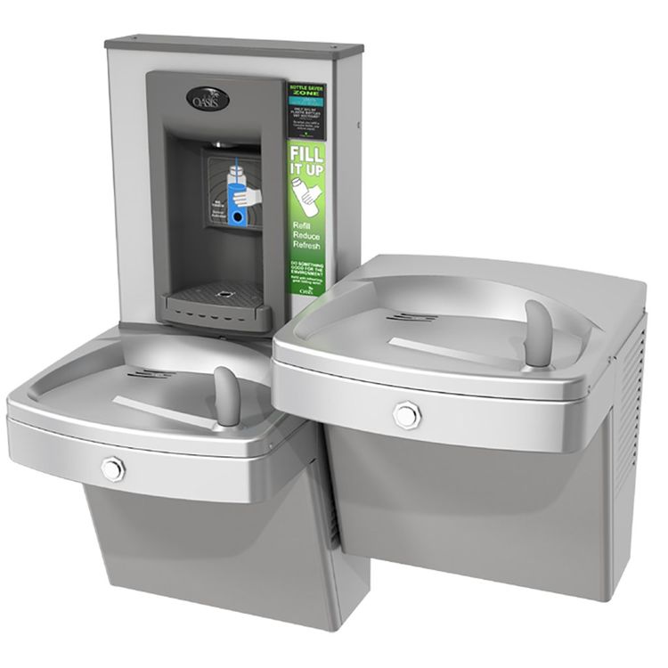 Oasis PGV8EBFSL Bi-Level Versacooler II w/ Bottle Filler - 8 GPH, Hands Free, Vandal Resistant, Stainless