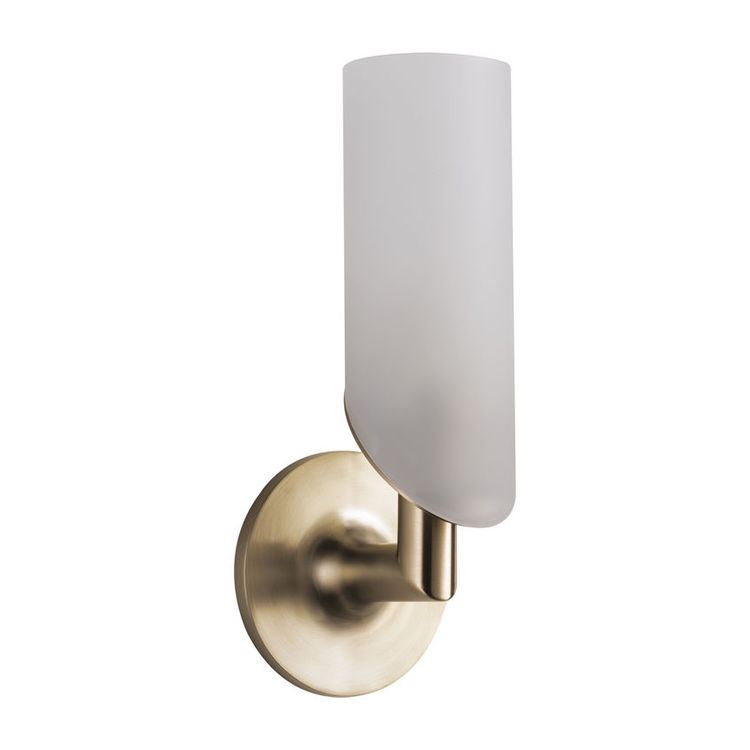 Brizo Odin Single Light Sconce w/ Satin Etched Glass Dome, 60 Watts, Brilliance Luxe Gold - 697075-GL
