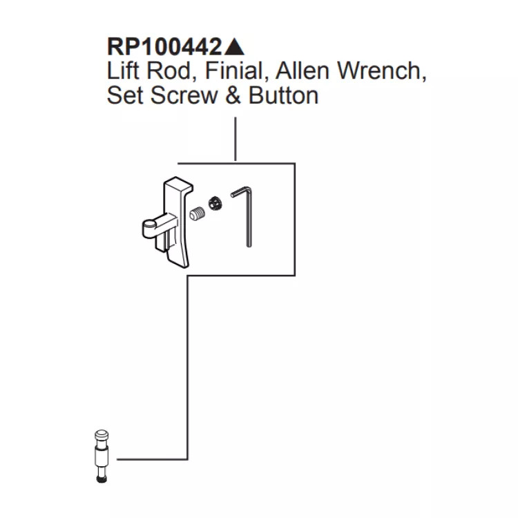 Brizo Levoir Finial, Screw, Cover and Lift Rod for Single-Handle Lavatory Faucet, Brilliance Luxe Steel - RP100442SL