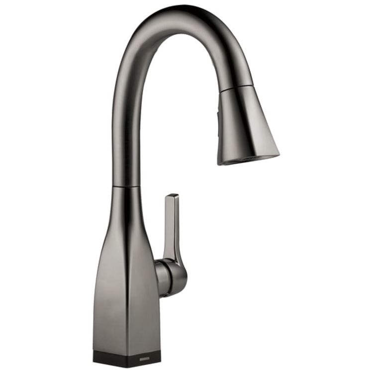 Delta Mateo Pull-Down Bar/Prep Faucet With Touch2O, Single Handle, Diamond Seal, MagnaTite, ADA, 1.8 GPM - Black Stainless - 9983T-KS-DST