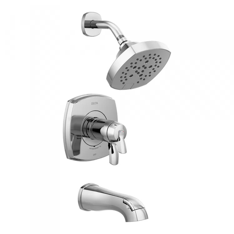 Delta Stryke TempAssure 17T Series H2Okinetic Tub/Shower Faucet with 5-Setting Showerhead, 1.75 GPM, Lever Handle, Chrome - T17T476