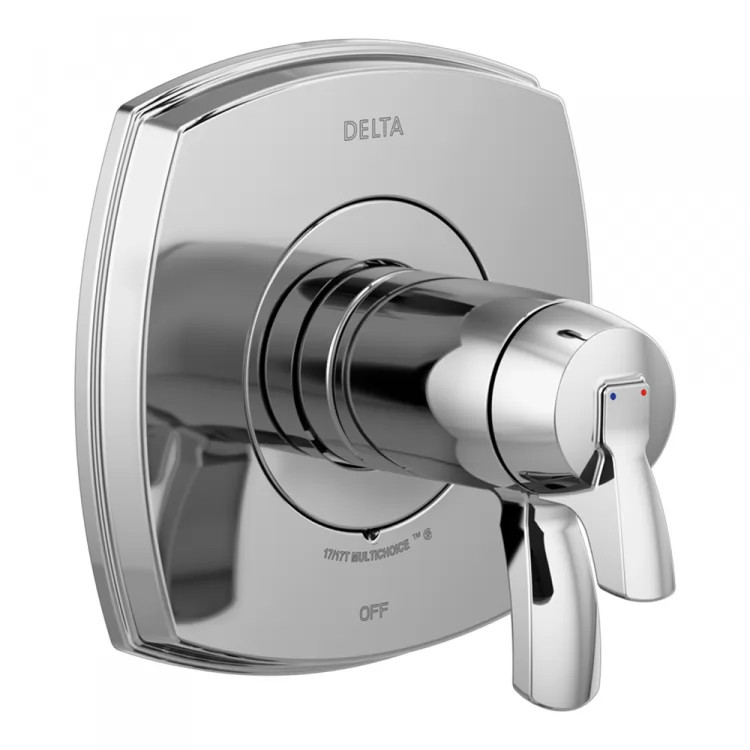 Delta Stryke TempAssure 17T Series Two-Handle Valve Trim, Lever Handles, Chrome - T17T076