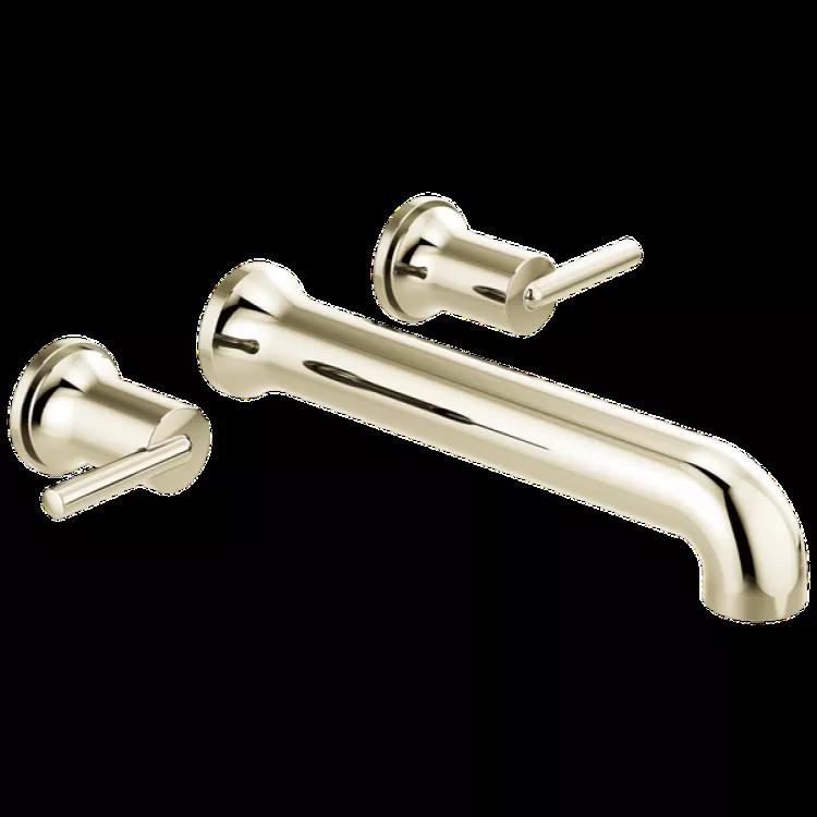 Delta Contemporary Two-Handle Wall-Mount Tub Faucet Trim, Lever Handles, ADA-Compliant, Polished Nickel - T5759-PNWL