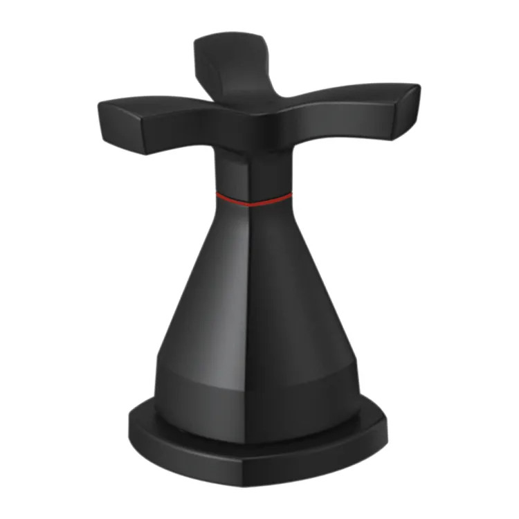 Delta Stryke 3-3/4in Matte Black Single Cross Handle Assembly for Roman Tub Faucet, Left Handle, ADA - RP100394BL