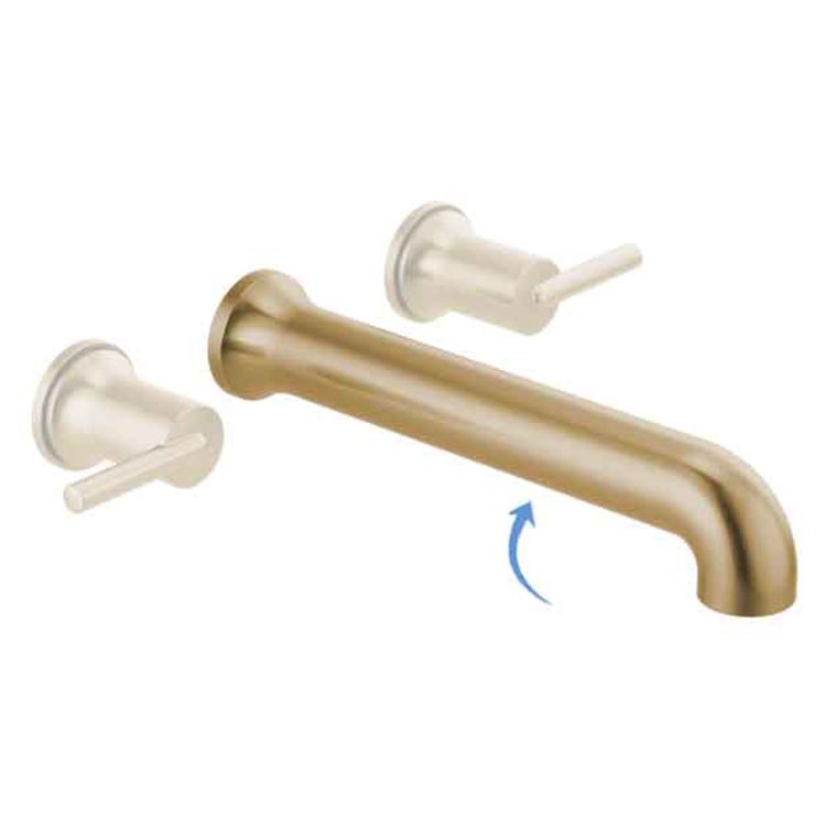 Delta Trinsic 12in Champagne Bronze Spout for T5759-CZWL Contemporary Wall-Mount Tub Filler - RP100454CZ