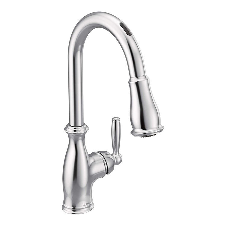 Moen Brantford MotionSense Wave Single Handle High Arc Pull-Down Kitchen Faucet, Chrome - 7185EWC