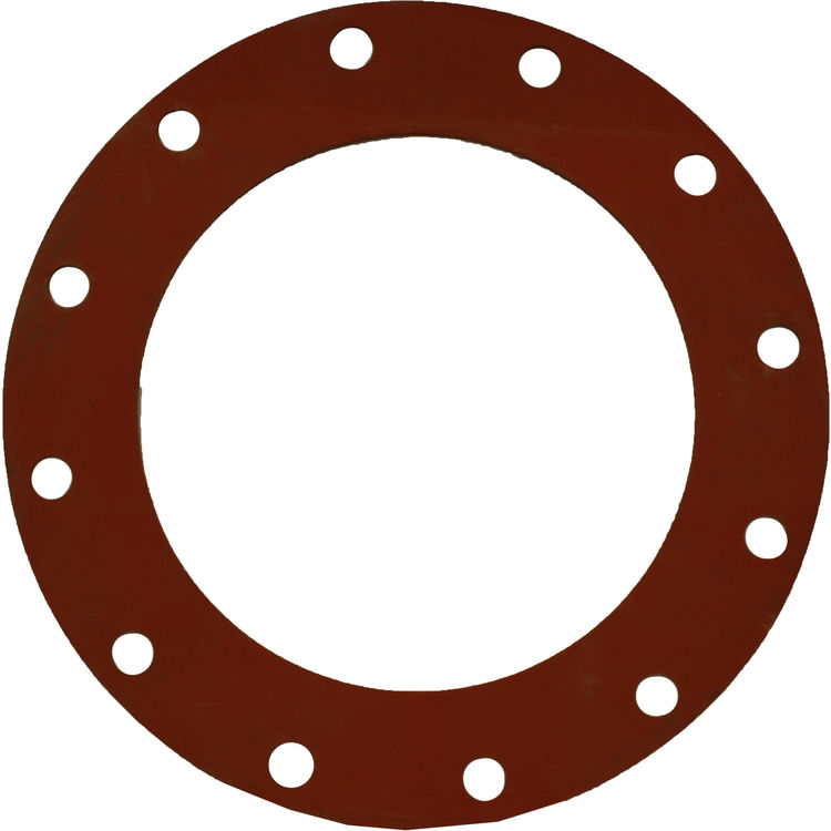 12 x 1/8" Full Face Red Rubber Gasket