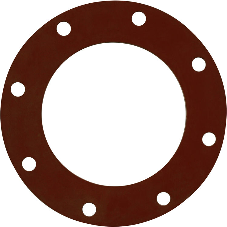 8 x 1/8" Full Face Red Rubber Gasket