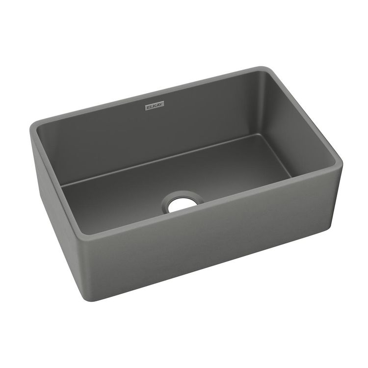 Elkay Fireclay 30" x 19-15/16" x 9-1/8", Single Bowl Farmhouse Sink, Matte Gray - SWUF28179MG