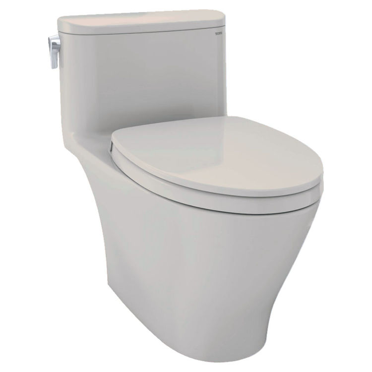 TOTO Nexus 1G One-Piece Elongated 1.0 GPF Universal Height Toilet with CEFIONTECT and SS124 SoftClose Seat, WASHLET+ Ready, Bone - MS642124CUFG#03