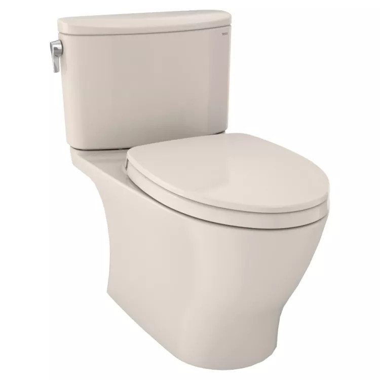 TOTO Nexus 1G Two-Piece Elongated 1.0 GPF Universal Height Toilet with CEFIONTECT and SS124 SoftClose Seat, WASHLET+ Ready, Sedona Beige - MS442124CUFG#12