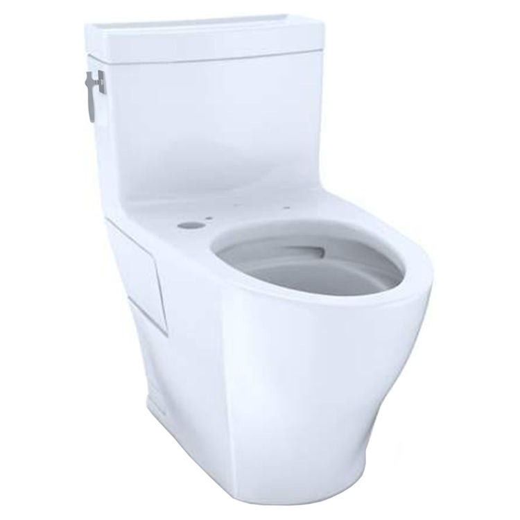 TOTO Aimes One-Piece Elongated 1.28 GPF WASHLET+ and Auto Flush Ready Universal Height Skirted Toilet, Cotton White - CST626CEFGAT40#01