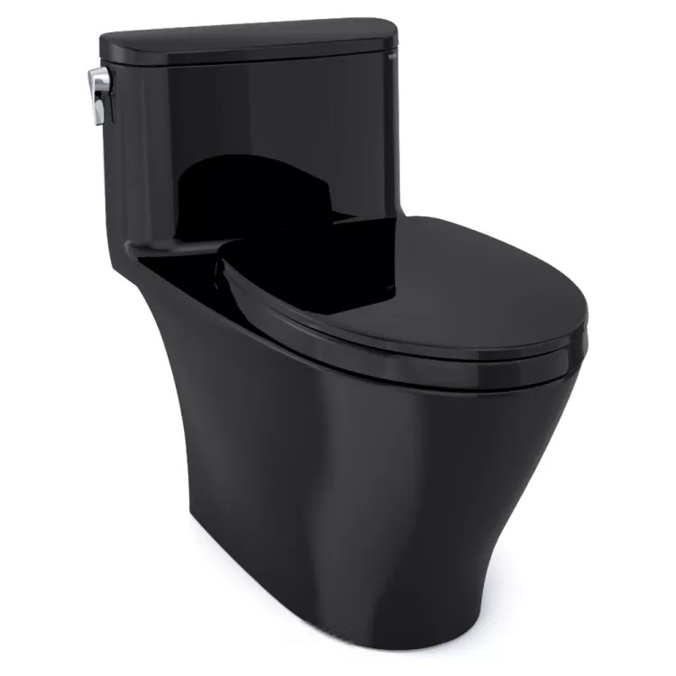 TOTO Nexus 1G One-Piece Skirted Toilet with SoftClose Seat, Elongated, Universal Height, WASHLET+ Ready, 1.0 GPF, Ebony - MS642124CUF#51