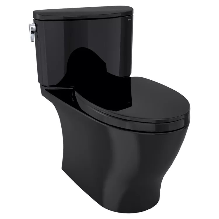 TOTO Nexus 1G Two-Piece Skirted Toilet with SoftClose Seat, Elongated, Universal Height, WASHLET+ Ready, 1.0 GPF, Ebony - MS442124CUF#51