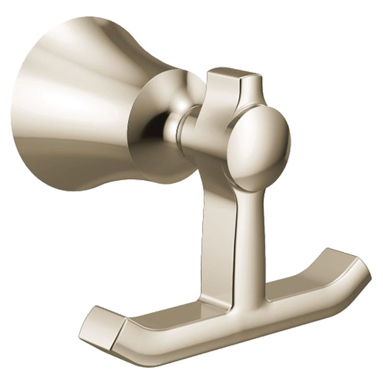 Moen YB0303NL Flara Double Robe Hook - Polished Nickel