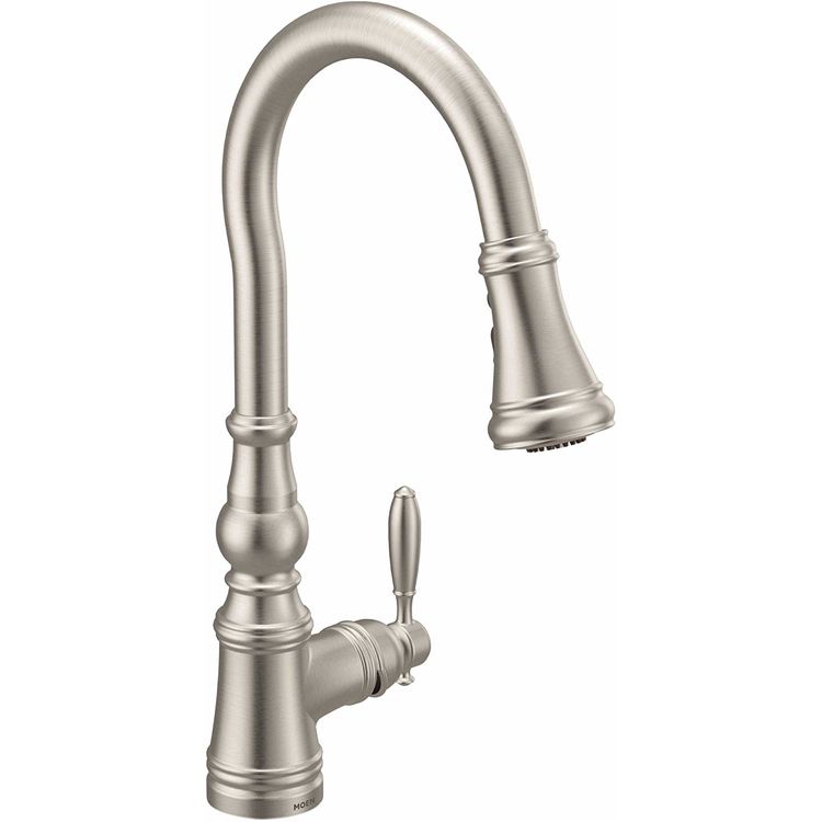 Moen Weymouth Single Handle High Arc Pull-Down Kitchen Faucet, Spot Resist Stainless - S73004SRS 