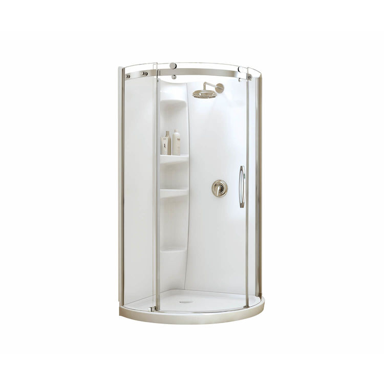 Maax 105960-R-000-001 Olympia Round 36" x 36" x 78" Shower Stall, White, Right Opening